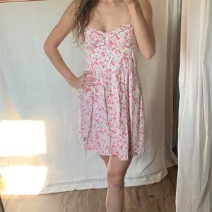 Abercrombie & Fitch medium pink floral mini sundress